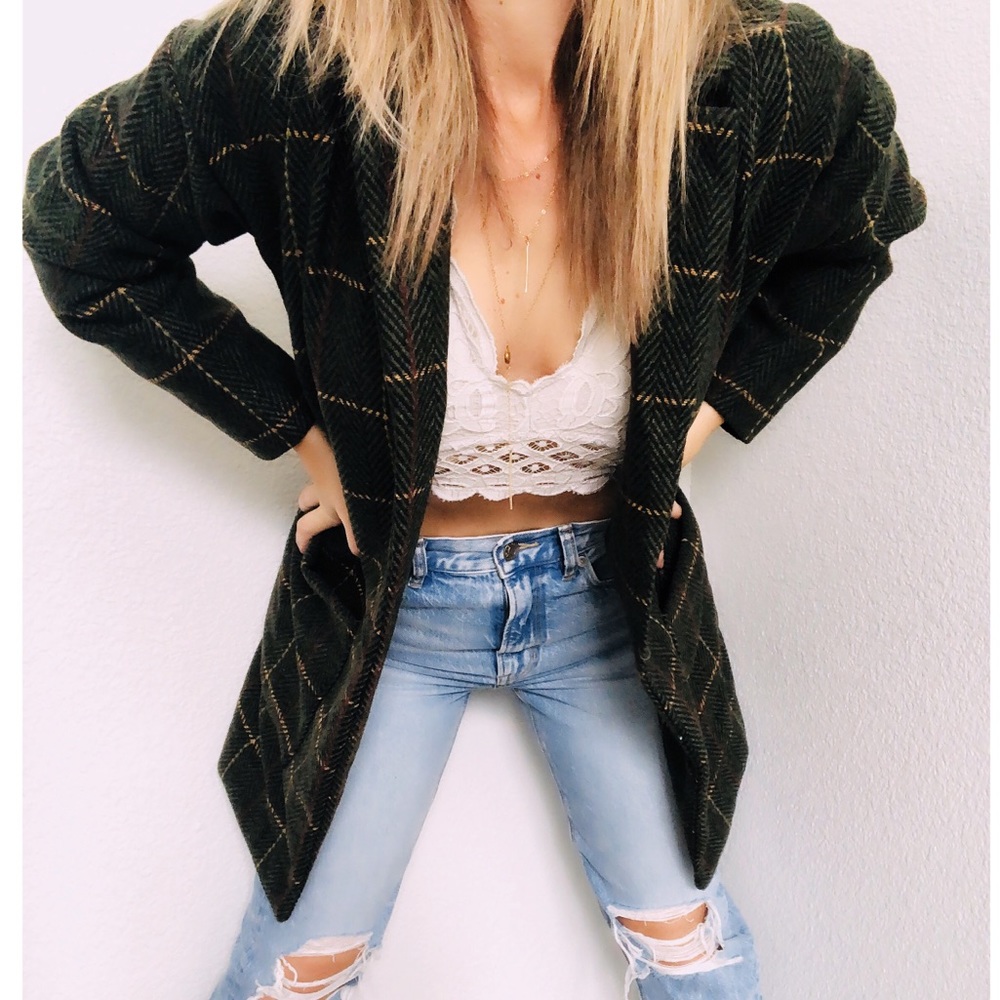 ✨Oversized PLAID blazer GREEN ✨ - Picture 2 of 8